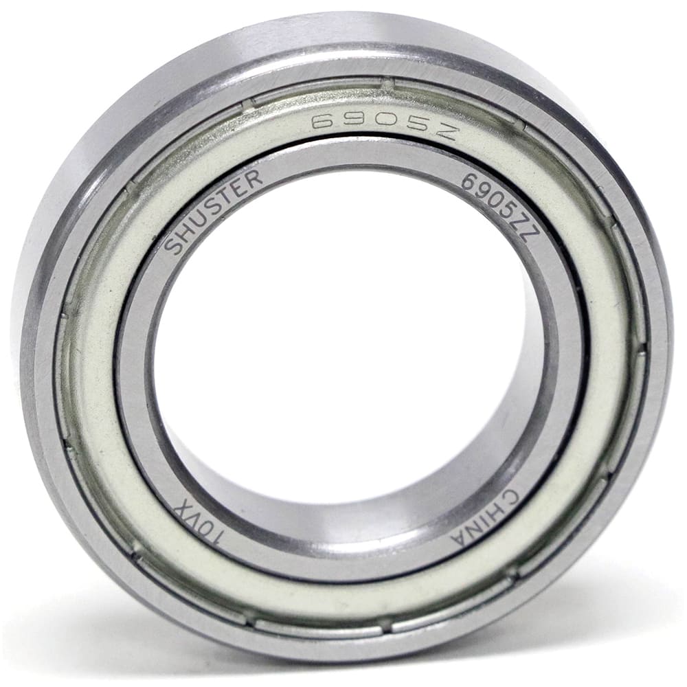 Shuster - 6905 ZZ, 25mm Bore Diam, 42mm OD, Double Shield Deep Groove Radial Ball Bearing - Exact Tooling