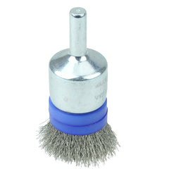 3/4″ Banded Crimped Wire End Brush, .006″ Stainless Steel Fill - Exact Tooling