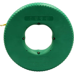 Greenlee - Fish Tape; Tape Type: Fish Tape ; Material: Fiberglass ; Overall Length (Feet): 100 ; Tape Width (Inch): 11/64 ; Tape Width (Decimal Inch): 11/64 ; Tape Thickness (Inch): 11/64 - Exact Tooling
