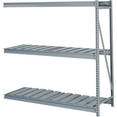 Lyon - 3 Shelf Add-On Ribbed Steel Shelving - 10,000 Lb Capacity, 96" Wide x 72" High x 36" Deep, Dove Gray - Exact Tooling
