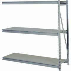 Lyon - 3 Shelf Add-On Particle Board Steel Shelving - 10,000 Lb Capacity, 60" Wide x 84" High x 36" Deep, Dove Gray - Exact Tooling