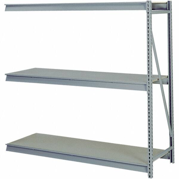 Lyon - 3 Shelf Add-On Particle Board Steel Shelving - 10,000 Lb Capacity, 96" Wide x 84" High x 48" Deep, Dove Gray - Exact Tooling
