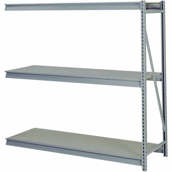 Lyon - 4 Shelf Add-On Particle Board Steel Shelving - 10,000 Lb Capacity, 72" Wide x 96" High x 24" Deep, Dove Gray - Exact Tooling