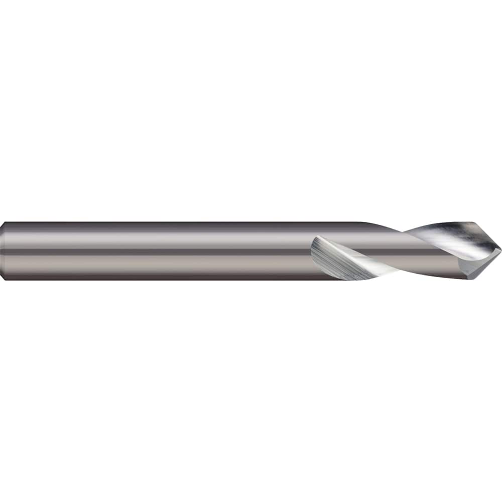 Micro 100 - 1/4" Body Diam, 82°, 2-1/2" OAL, 2-Flute Solid Carbide Spotting Drill - Exact Tooling