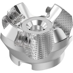 Seco - 50mm Cut Diam, 22mm Arbor Hole, 6mm Max Depth of Cut, 48° Indexable Chamfer & Angle Face Mill - 4 Inserts, SN.. Insert, Right Hand Cut, 4 Flutes, Through Coolant, Series R220.54 - Exact Tooling