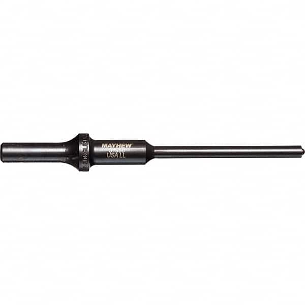 Mayhew - 1/4" Head Width, 6" OAL, Roll Pin Punch - Round Drive, Round Shank, Steel - Exact Tooling