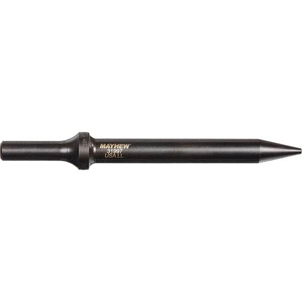 Mayhew - 6" OAL, Tapered Punch Chisel - Round Drive, Round Shank, Steel - Exact Tooling