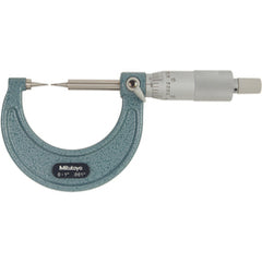 0-1″ Measuring Range-0.001″ Graduation - Ratchet Thimble - Carbide Face - Point Micrometer - Exact Tooling