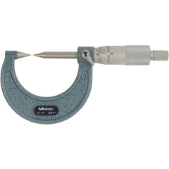 0-1″ Measuring Range-0.001″ Graduation - Ratchet Thimble - High Speed Steel Face - Point Micrometer - Exact Tooling