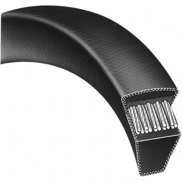 Bando - Section A, 1/2" Wide, 118" Outside Length, Timing Belt - Neoprene Rubber, Black, Variable Speed, No. A116 - Exact Tooling