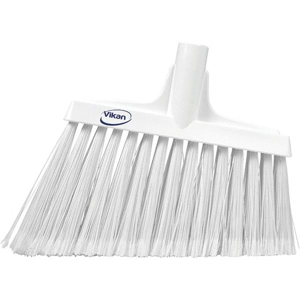 Vikan - 11-1/2" Wide, White Polyester Bristles, Angled Broom - Flagged, Water Resistant - Exact Tooling