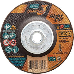 Norton - 36 Grit, 4-1/2" Wheel Diam, 1/16" Wheel Thickness, Type 27 Depressed Center Wheel - Coarse Grade, Ceramic Alumina, Resinoid Bond, 13,580 Max RPM - Exact Tooling