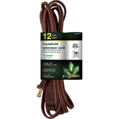 GoGreen Power - Power Cords; Cord Type: Replacement Cord ; Overall Length (Feet): 12 ; Cord Color: Brown ; Amperage: 13 ; Voltage: 125 ; Wire Gauge/Number of Conductors: 16/2 - Exact Tooling