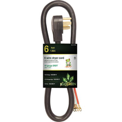 GoGreen Power - Power Cords; Cord Type: Replacement Cord ; Overall Length (Feet): 6 ; Cord Color: Brown ; Amperage: 30 ; Voltage: 250 ; Wire Gauge/Number of Conductors: 10/3 - Exact Tooling