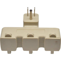 GoGreen Power - Electrical Outlet Adapters; Adapter Type: Wall Tap ; Amperage: 15 ; Voltage: 125 ; Number of Outlets: 3 ; Adapter Color: Beige ; Adapter Overall Length (Decimal Inch): 2-1/2 - Exact Tooling