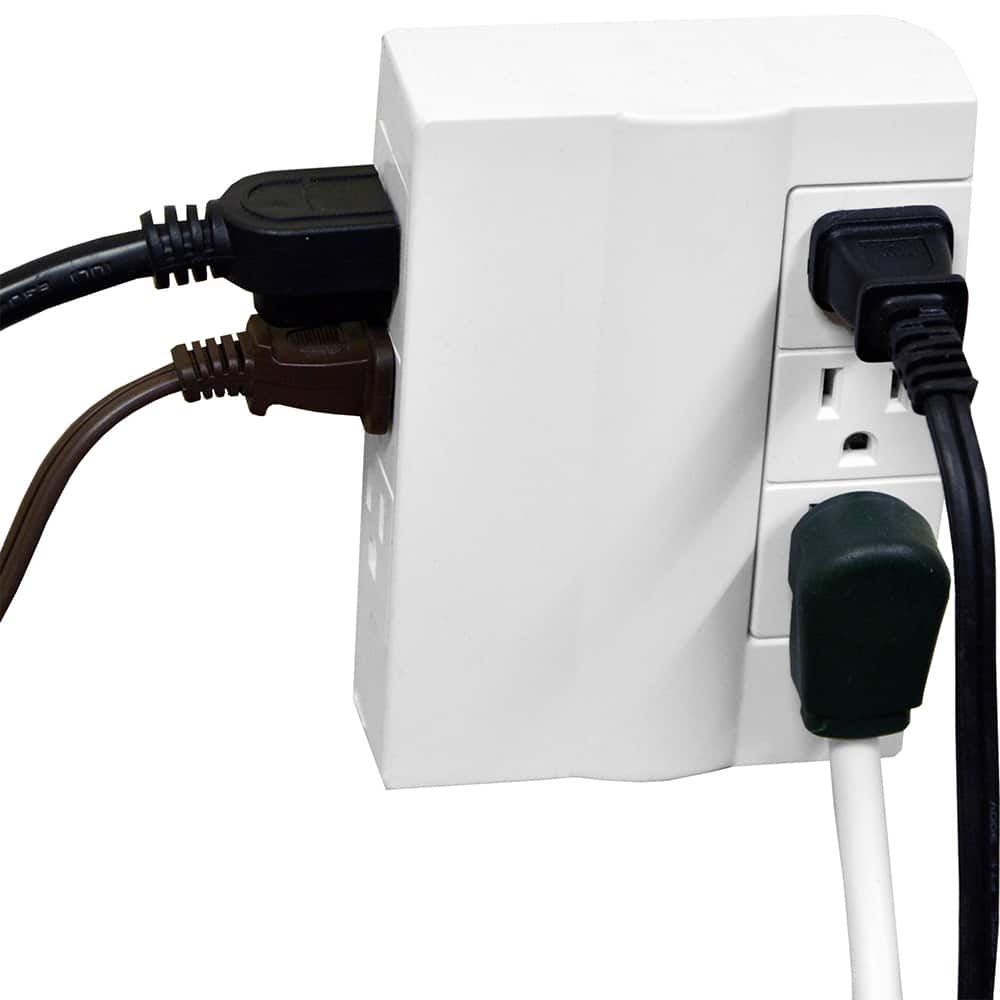 GoGreen Power - Electrical Outlet Adapters; Adapter Type: Wall Tap ; Amperage: 15 ; Voltage: 125 ; Number of Outlets: 6 ; Adapter Color: White ; Adapter Overall Length (Decimal Inch): 5.45 - Exact Tooling