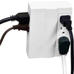 GoGreen Power - Electrical Outlet Adapters; Adapter Type: Wall Tap ; Amperage: 15 ; Voltage: 125 ; Number of Outlets: 6 ; Adapter Color: White ; Adapter Overall Length (Decimal Inch): 5.45 - Exact Tooling