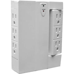 GoGreen Power - Electrical Outlet Adapters; Adapter Type: Wall Tap ; Amperage: 15 ; Voltage: 125 ; Number of Outlets: 6 ; Adapter Color: White ; Adapter Overall Length (Decimal Inch): 5.45 - Exact Tooling