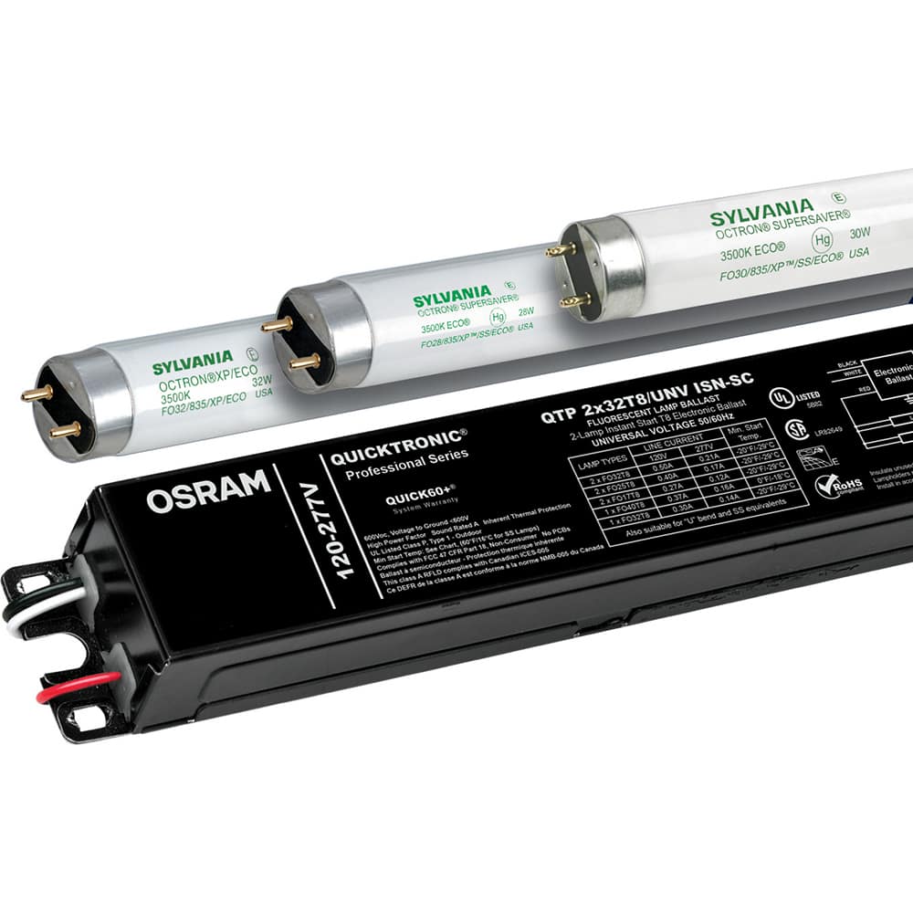 SYLVANIA - Fluorescent Ballasts; Lamp Type: T8 ; Lamp Wattage Range: 80-119 ; Voltage: 120-277 V ; Number of Lamps: 4 ; Lamp Starting Method: Instant Start ; Ballast Factor Range: Normal (0.75-0.99) - Exact Tooling