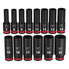 Milwaukee Tool - 14 Pc 3/8" Drive Deep Socket Set - Exact Tooling
