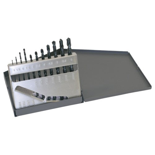 ‎1mm-6mm RHS / RHC HSS 118 Degree Radial Point General Purpose Jobber Lengh Drill Set - Steam Oxide - Exact Tooling