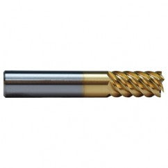 7/16 TuffCut SS 6 Fl High Helix TiN Coated Non-Center Cutting End Mill - Exact Tooling