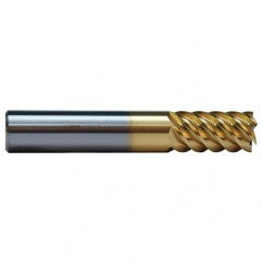 3/8 TuffCut SS 6 Fl High Helix TiN Coated Non-Center Cutting End Mill - Exact Tooling