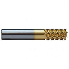 3/8 TuffCut SS 6 Fl High Helix TiN Coated Non-Center Cutting End Mill - Exact Tooling