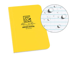 Rite in the Rain - Note Pads, Writing Pads & Notebooks; Writing Pads & Notebook Type: Notebook ; Size: 3-1/2 x 5 ; Number of Sheets: 56 ; Color: Yellow ; Additional Information: Weatherproof - Exact Tooling