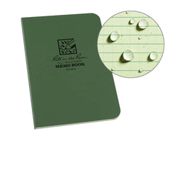 Rite in the Rain - Note Pads, Writing Pads & Notebooks; Writing Pads & Notebook Type: Notebook ; Size: 3-1/2 x 5 ; Number of Sheets: 56 ; Color: Green ; Additional Information: Weatherproof - Exact Tooling