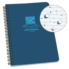 Rite in the Rain - Note Pads, Writing Pads & Notebooks; Writing Pads & Notebook Type: Spiral Bound Notebook ; Size: 4-7/8 x 7 ; Number of Sheets: 32 ; Color: Blue ; Additional Information: Weatherproof - Exact Tooling
