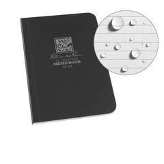 Rite in the Rain - Note Pads, Writing Pads & Notebooks; Writing Pads & Notebook Type: Notebook ; Size: 3-1/2 x 5 ; Number of Sheets: 56 ; Color: Black ; Additional Information: Weatherproof - Exact Tooling