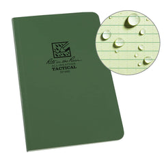 Rite in the Rain - Note Pads, Writing Pads & Notebooks; Writing Pads & Notebook Type: Tactical Notebook ; Size: 4-5/8 x 7 ; Number of Sheets: 80 ; Color: Green ; Additional Information: Weatherproof - Exact Tooling