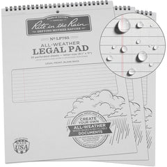 Rite in the Rain - Note Pads, Writing Pads & Notebooks; Writing Pads & Notebook Type: Legal Pad ; Size: 8-1/2 x 11" ; Number of Sheets: 35 ; Color: Gray ; Additional Information: Weatherproof - Exact Tooling