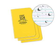 Rite in the Rain - Note Pads, Writing Pads & Notebooks; Writing Pads & Notebook Type: Notebook ; Size: 3-1/4 x 4-5/8 ; Number of Sheets: 12 ; Color: Yellow ; Additional Information: Weatherproof - Exact Tooling