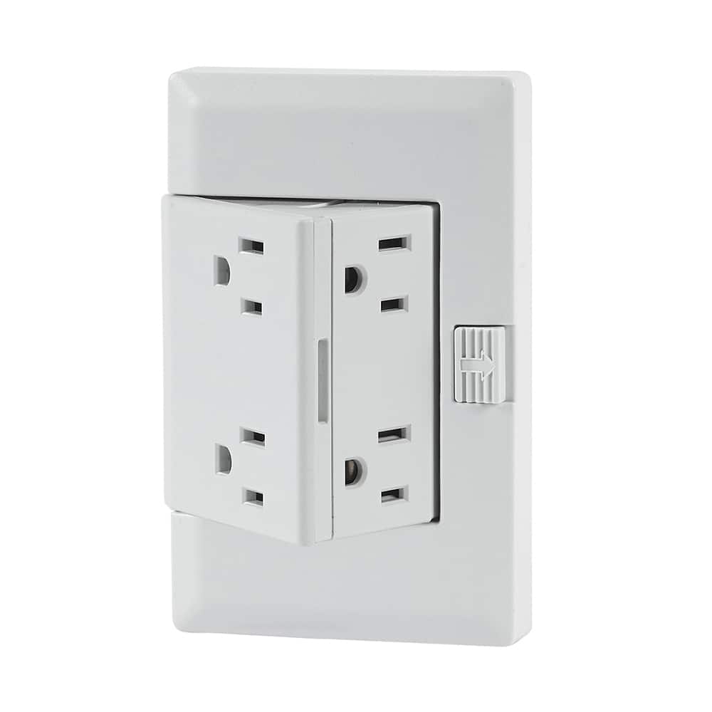 The OUTlet - Straight Blade Receptacles; Receptacle Type: Duplex Receptacle ; Grade: Residential ; Color: White ; NEMA Configuration: 5-15R ; Amperage: 15 ; Voltage: 120 - Exact Tooling