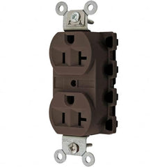 Hubbell Wiring Device-Kellems - 125V 20A NEMA 5-20R Specification Grade Brown Straight Blade Duplex Receptacle - Exact Tooling