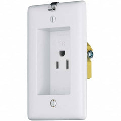 Hubbell Wiring Device-Kellems - 125V 15A NEMA 5-15R Residential Grade White Straight Blade Single Receptacle - Exact Tooling
