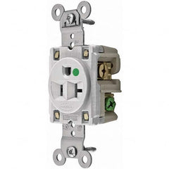 Hubbell Wiring Device-Kellems - 125V 20A NEMA 5-20R Hospital Grade White Straight Blade Single Receptacle - Exact Tooling