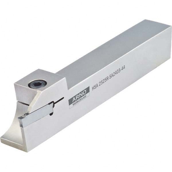 Arno - 0.63" Max Depth, 0.079 to 1.26" Width, External Left Hand Indexable Grooving/Cutoff Toolholder - Exact Tooling