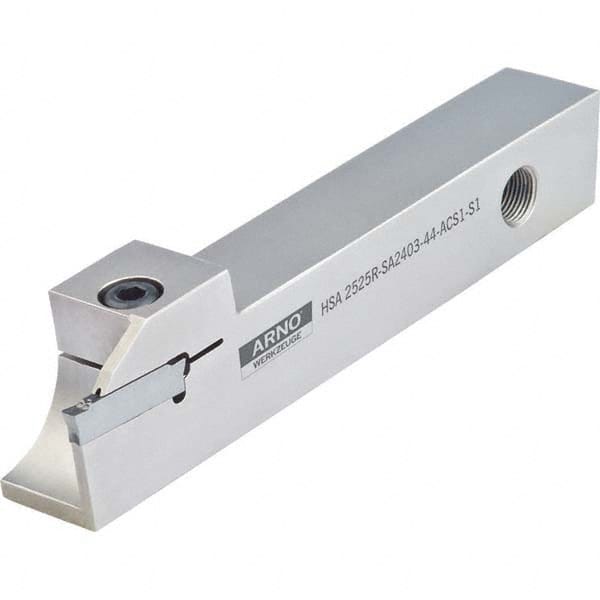 Arno - 0.63" Max Depth, 0.079 to 1.26" Width, External Left Hand Indexable Grooving/Cutoff Toolholder - Exact Tooling
