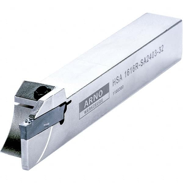 Arno - 0.63" Max Depth, 0.079 to 1.26" Width, External Left Hand Indexable Grooving/Cutoff Toolholder - Exact Tooling