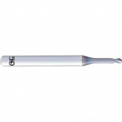 OSG - 1.5mm Diam, 1.2mm LOC, 2 Flute Solid Carbide Ball End Mill - Exact Tooling