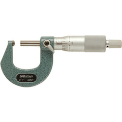 0-1″ Measuring Range-0.0001″ Graduation - Ratchet Thimble - Carbide Face - Ball Anvil Micrometer - Exact Tooling