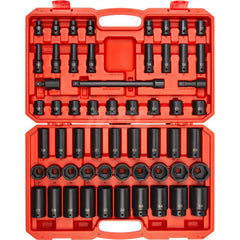 Socket Set: 1/2″ Drive 10 to 36 mm Socket, 6 Point