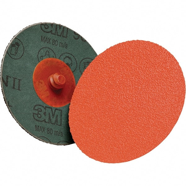 3M - 4" Diam 5/8-11 Threaded Hole 80+ Grit Fiber Disc - Very Coarse Grade, Ceramic, 12,000 Max RPM, Series 987C - Exact Tooling