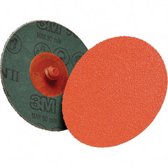 3M - 4" Diam 5/8-11 Threaded Hole 80+ Grit Fiber Disc - Very Coarse Grade, Ceramic, 12,000 Max RPM, Series 987C - Exact Tooling