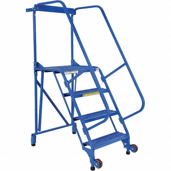 Vestil - 70" High 350 Lb Capacity 4 Step Ladder - Exact Tooling