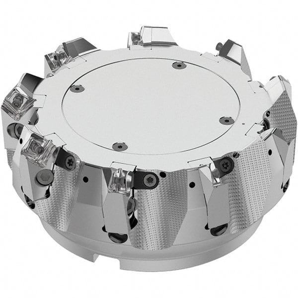 Seco - 160mm Cut Diam, 40mm Arbor Hole, 6mm Max Depth of Cut, 48° Indexable Chamfer & Angle Face Mill - 9 Inserts, SN.. Insert, Right Hand Cut, 9 Flutes, Through Coolant, Series R220.54 - Exact Tooling