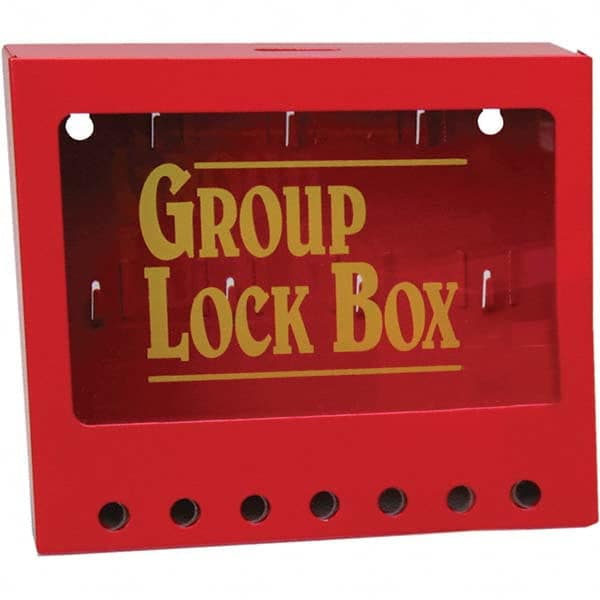 Brady - 1 8-Piece Kit 2-1/4" Deep x 8" Wide x 7" High Wall Mount Group Lockout Box - Exact Tooling